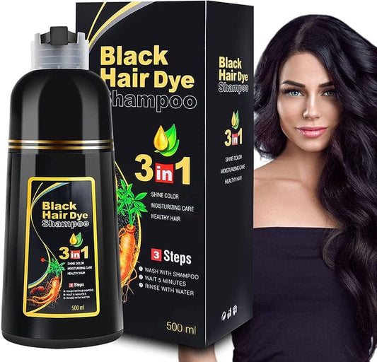 3-in-1 Black Hair Dye Shampoo (Ayurvedic No Side Effect) - 100% Grey Coverage