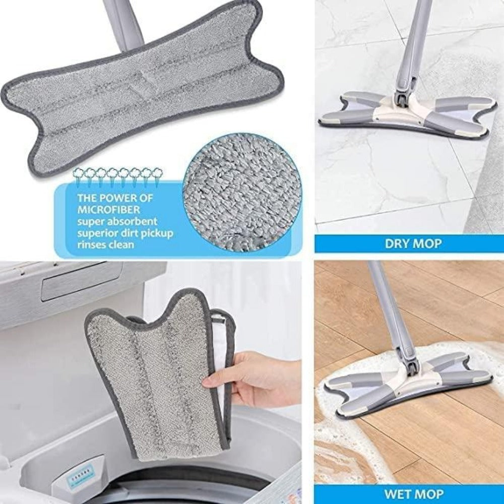 X Type 360 Degree Flat Hand-Free Wash Mop