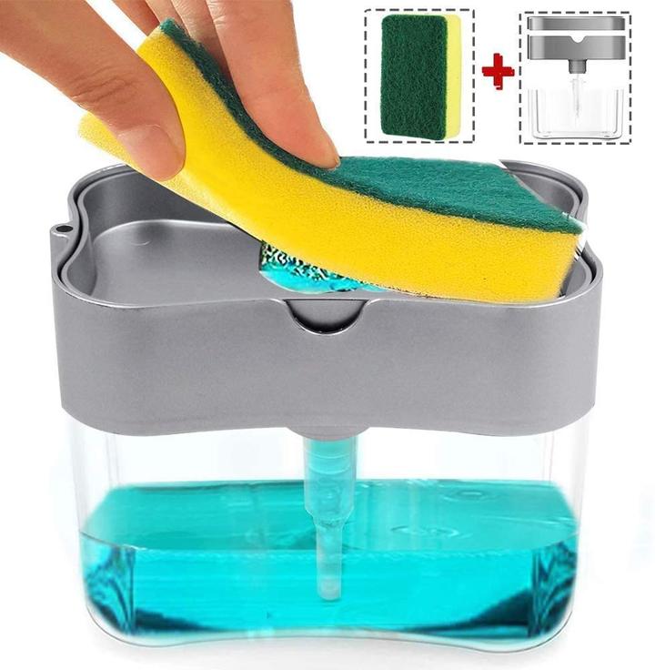 UPGRADED Liquid Soap Dispenser & Sponge Holder (WITH FREE SPONGE)