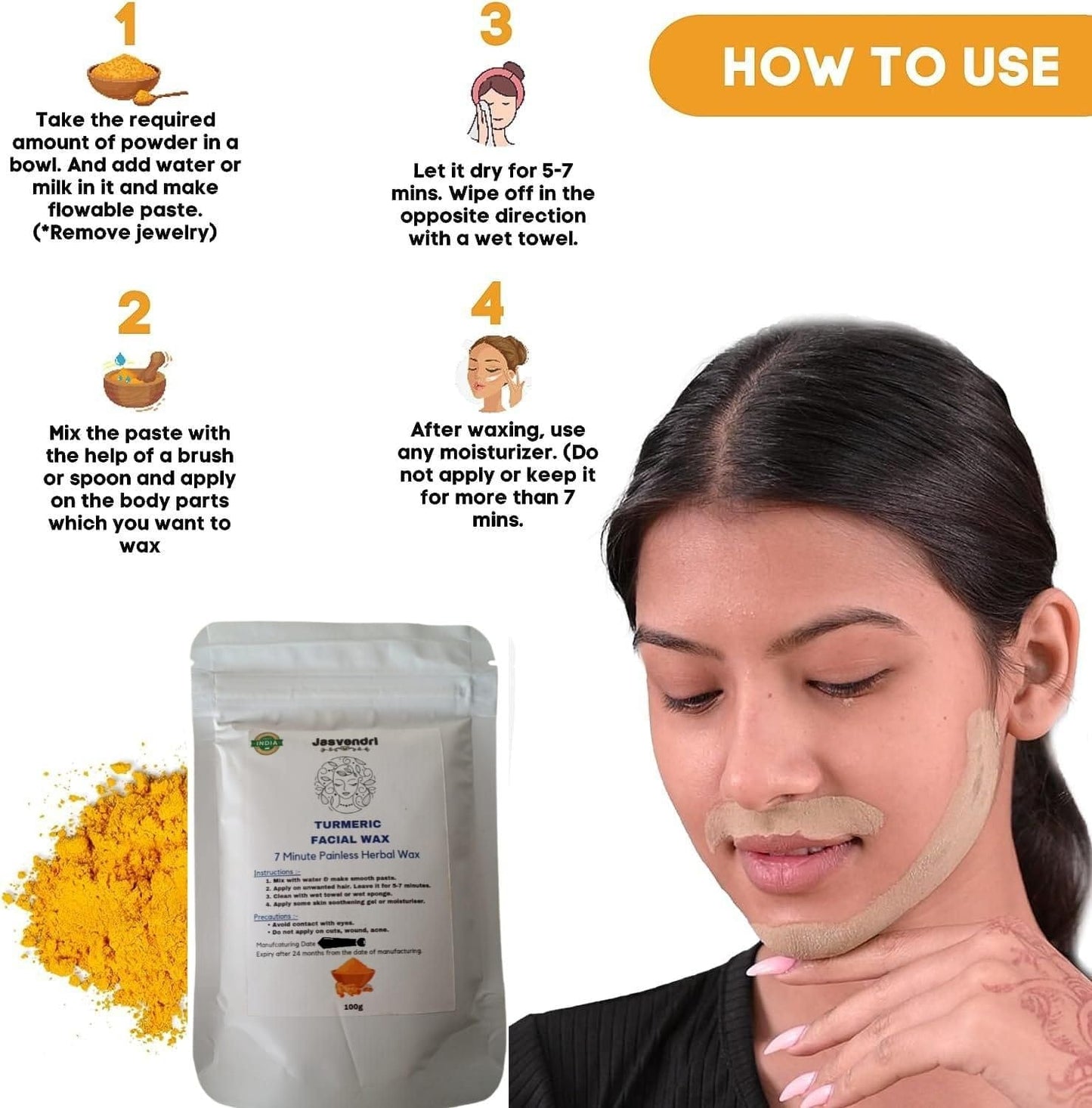 Turmeric Facial Wax Powder