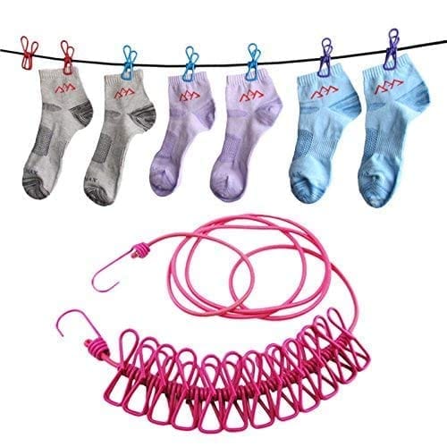 Clothing Line with 12 Clothes Clips (Pack of 2)