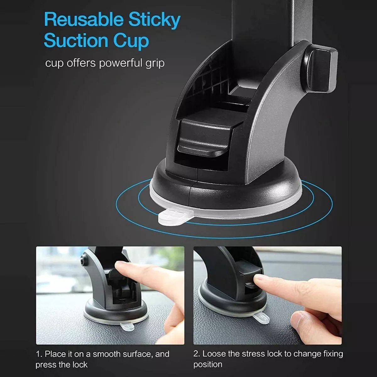 Holdmax™️ Adjustable Car Phone Holder with Suction Cup