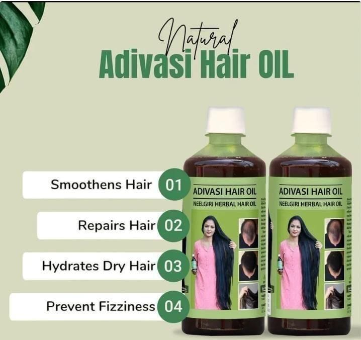 Natural Adivasi Herbal Hair Oil (Buy 1 Get 1 Free)