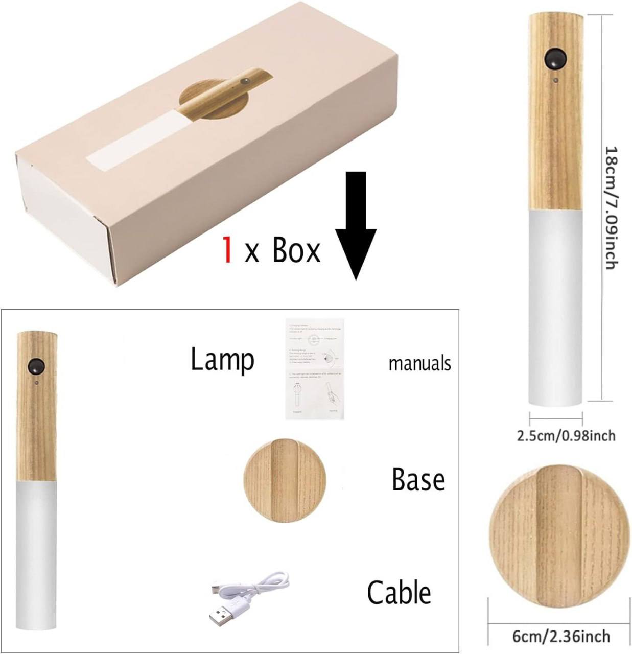 FabLit Magnetic Wood Stick Light