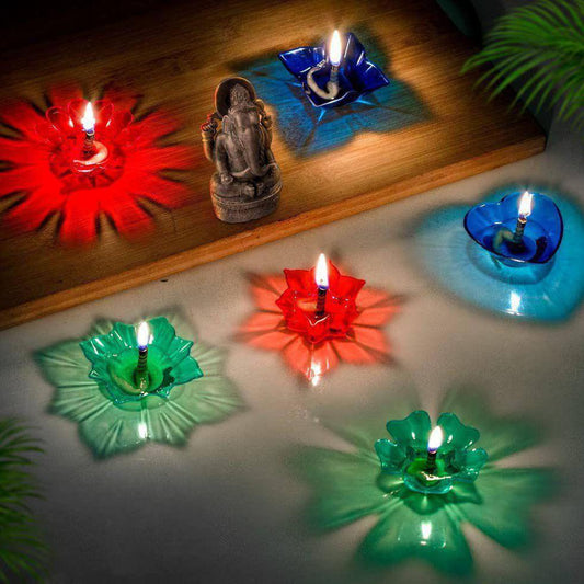 3D Reflection Diya (Set of 12)