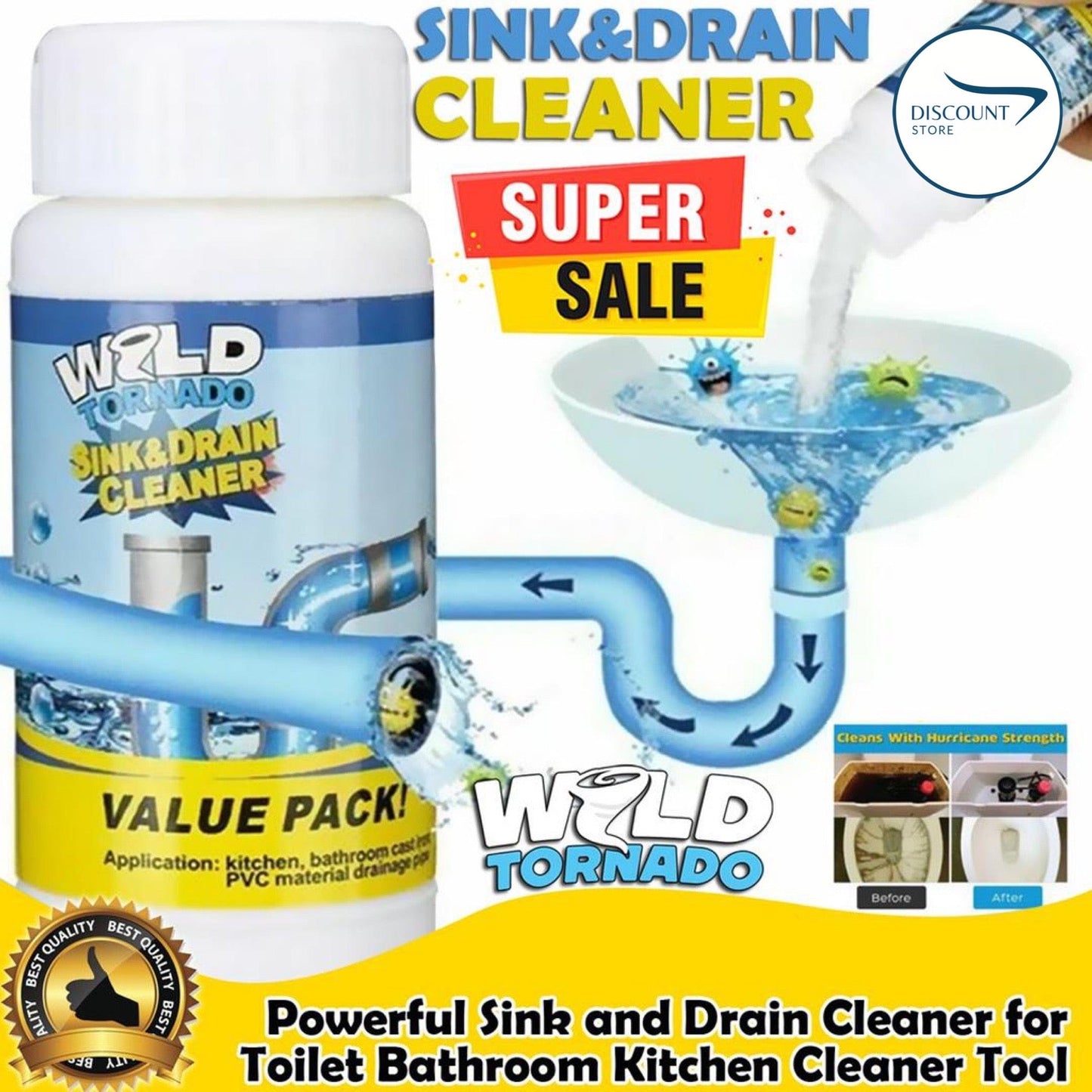 Powerful Drain & Sink Cleaner (Pack of 2)