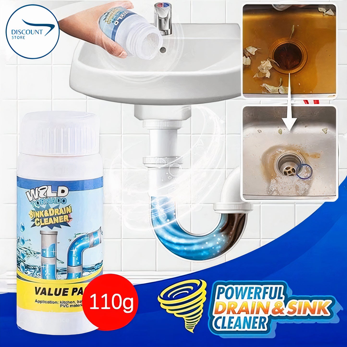 Powerful Drain & Sink Cleaner (Pack of 2)