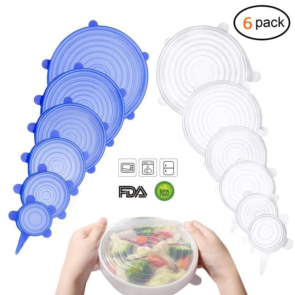 Reusable Silicone Stretchable Lids (6 Pcs Pack)