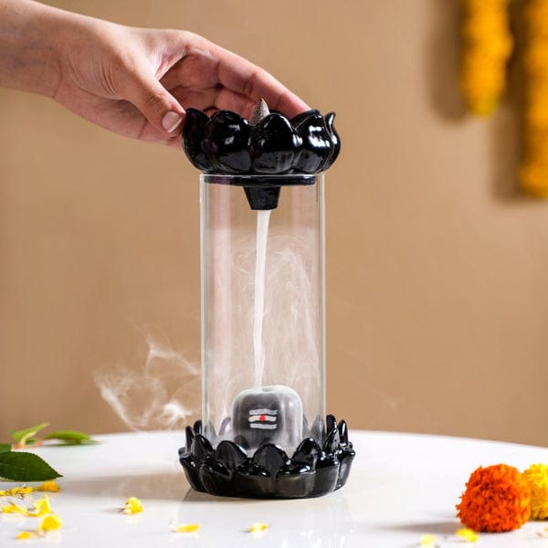 Shivlingum™️ Smoke Fountain Incense Holder (30 Free Backflow Cones)