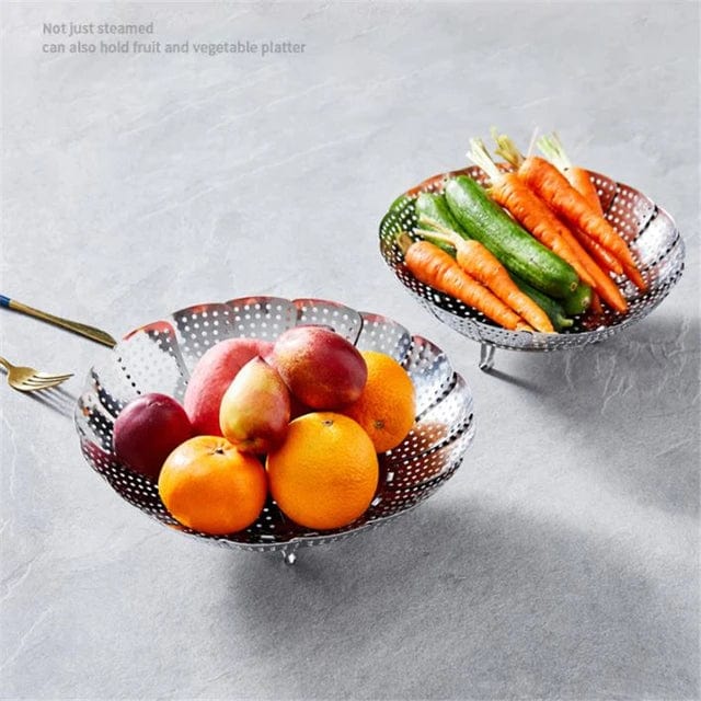 Stainless Steel Steamer basket for Veggie/Seafood with Safety Tool