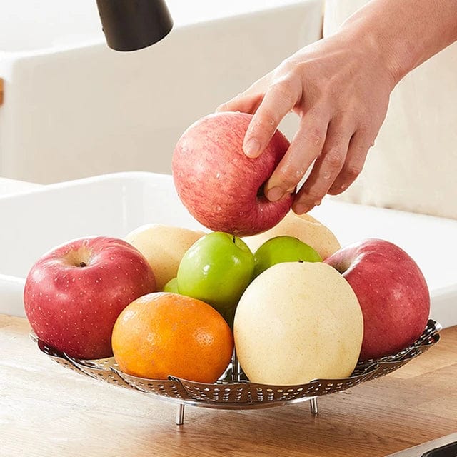 Stainless Steel Steamer basket for Veggie/Seafood with Safety Tool