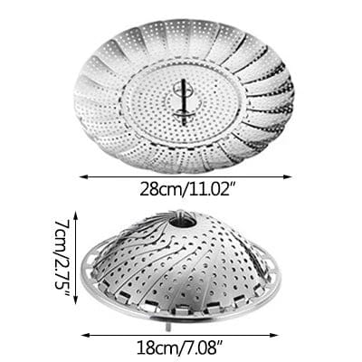 Stainless Steel Steamer basket for Veggie/Seafood with Safety Tool